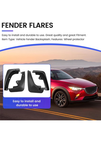 Mazda Cx-3 Cx3 Için 2017-2019 Çamurluk Çamur Kanatları Çamurluk Dış Parçaları Ürünleri Aksesuarları Kapsar 4 Pcs (Yurt Dışından) fırsatları