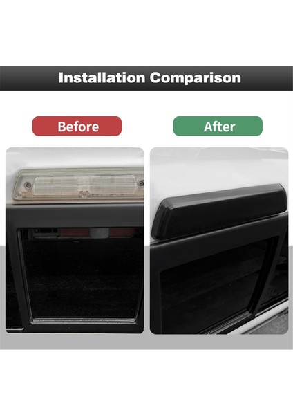 Ford F150 2009-2014 Yüksek Montajlı Fren Işığı Trim Aksesuarları, Siyah Füme Üçüncü Fren Işığı Trim Kapağı (Yurt Dışından) fırsatları