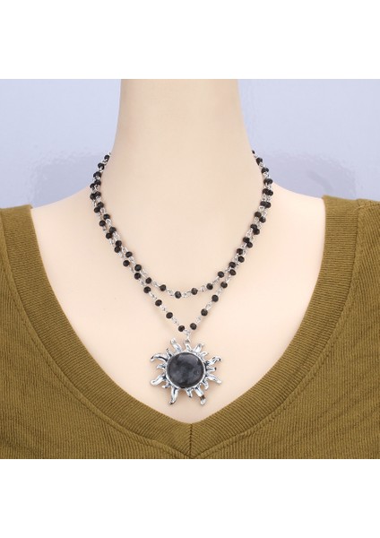 Bohem Gotik Astro Güneş Kolye Takımı (Yurt Dışından)