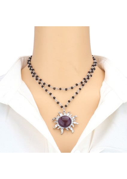 Bohem Gotik Astro Güneş Kolye Takımı (Yurt Dışından)