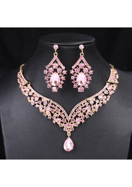 Retro Yapay Elmas Takı, A Tılı Kolye Seti, Lüks Mücevher, Davet Elbisesi Aksesuarları (Yurt Dışından)