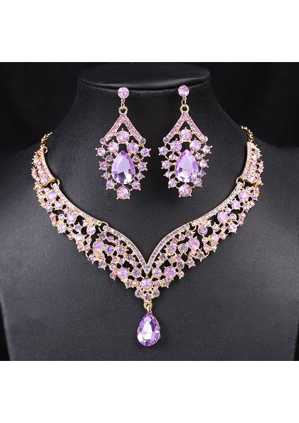Retro Yapay Elmas Takı, A Tılı Kolye Seti, Lüks Mücevher, Davet Elbisesi Aksesuarları (Yurt Dışından)