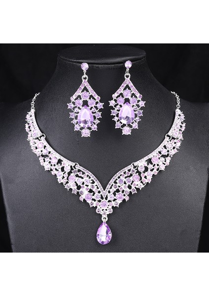 Retro Yapay Elmas Takı, A Tılı Kolye Seti, Lüks Mücevher, Davet Elbisesi Aksesuarları (Yurt Dışından) indirimleri