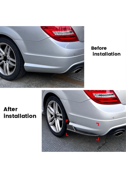 Araba Arka Tampon Dudak Difüzör Splitter Winglet Önlük Spoiler Mercedes Benz W204 Amg Hat 08-2014 Karbon Fiber Desen (Yurt Dışından) fırsatları