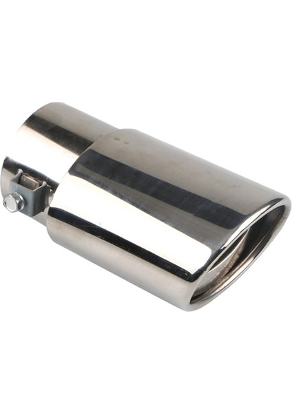 Araba Paslanmaz Çelik Parlak Gümüş Düz Egzoz Kuyruk Boğaz Yuvarlak Tüp Evrensel Uygun Araba Aksesuarları (Yurt Dışından)