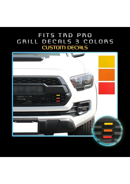 Toyota Tacoma Trd Pro 2016 2018 2019 2020 Için Ön Izgara 3 Renk Kakma Sargısı Çıkartması (Yurt Dışından) modelleri