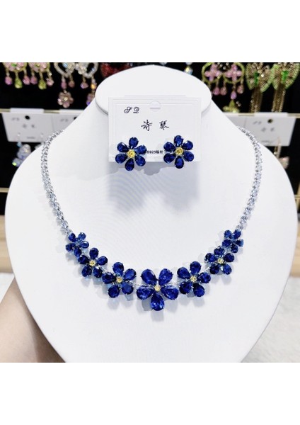 Zirkon Lüks Kolye Küpe Seti, Minik Erik Çiçeği Tasarımı, Üst Düzey, Çok Amaçlı, Bağlantısız Kolye Bileşeni (Yurt Dışından) fırsatları