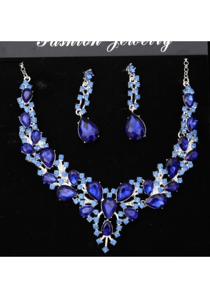 Kolye Swarovski Gelin Kristal Aksesuarları, Giysi ve Elbise Kolyesi ile Küpe 2 Parçalı Set (Yurt Dışından) modelleri