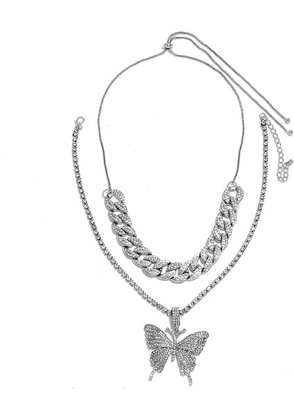 Mikro Ka Tmalı Yapay Elmaslı Geometrik Kolye Kadın Retro Set Küba Z珠宝ri Büyük Kolye (Yurt Dışından)