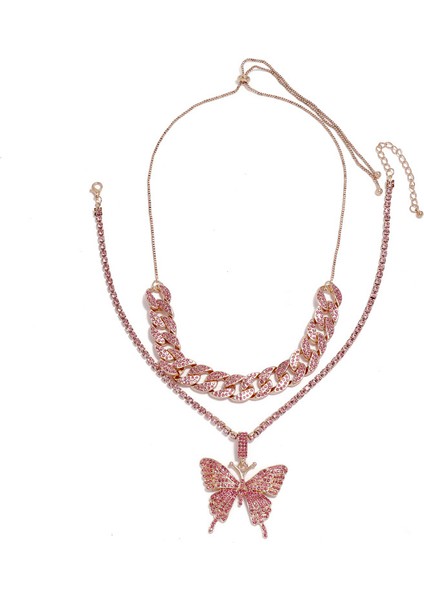 Mikro Ka Tmalı Yapay Elmaslı Geometrik Kolye Kadın Retro Set Küba Z珠宝ri Büyük Kolye (Yurt Dışından)