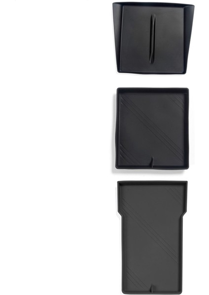 Tesla Model 3 Için Highland 2024 Merkez Konsolu Organizatör+Koltuk Depolama Depolama Alt+Kablosuz Şarj Mat, Silikon Siyah (Yurt Dışından)