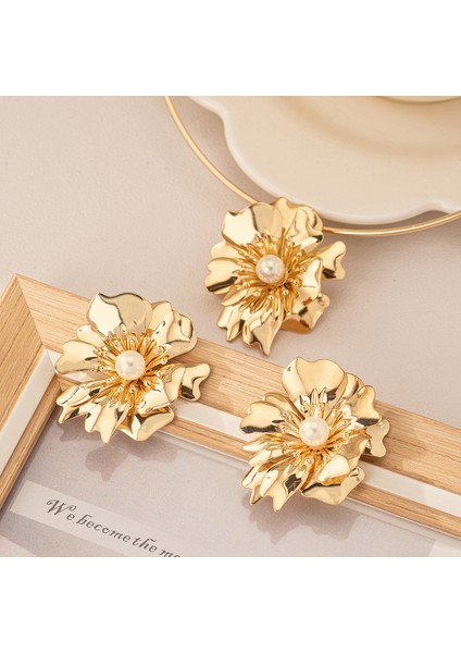 3D Kıvrımlı Metal Çiçek Kolye Küpe Çoklu Set (Yurt Dışından) fiyatları