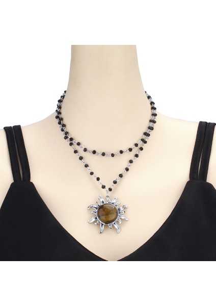 Bohem Gotik Astro Güneş Kolye Takımı (Yurt Dışından)