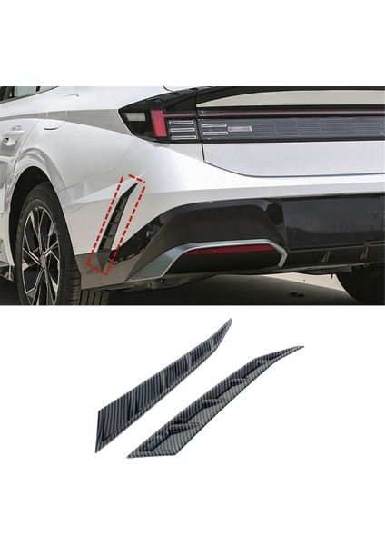 Hyundai Sonata Için Dn8 2024 Karbon Fiber Arka Tampon Spoiler Alt Yan Hava Havalandırma Çerçevesi Kapak Trim Aksesuarları (Yurt Dışından) fiyatları