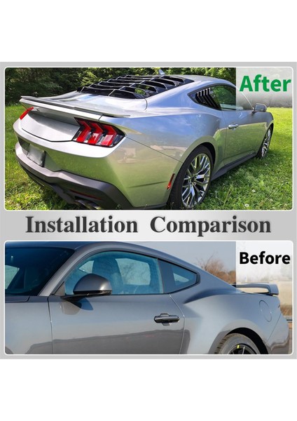 Araba Arka Yan Pencere Panjur Kapağı Kaplama Ford Mustang S650 Gt 2024 Aksesuarlar Siyah (Yurt Dışından) fiyatları