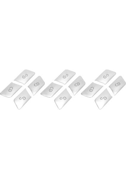 12PCS Araba Kapısı Kilit Açma Düğmeleri Payetler Dekorasyon Kapağı Trim Mercedes Benz Gla Cla Glk Gle Cls ml Gl A B C E Sınıf (Yurt Dışından)
