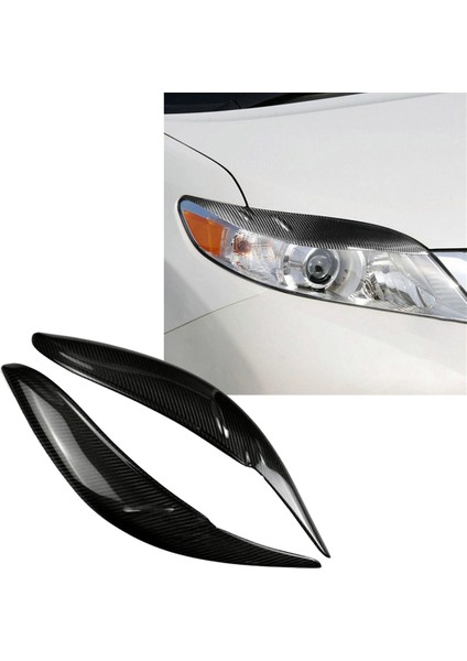 Araç Karbon Fiber Farlar Kaş Göz Kapağı Trim Kapak Çıkartma Toyota Sienna Le Se 2011-2020 Için Araç Stil Aksesuarları (Yurt Dışından) indirimleri