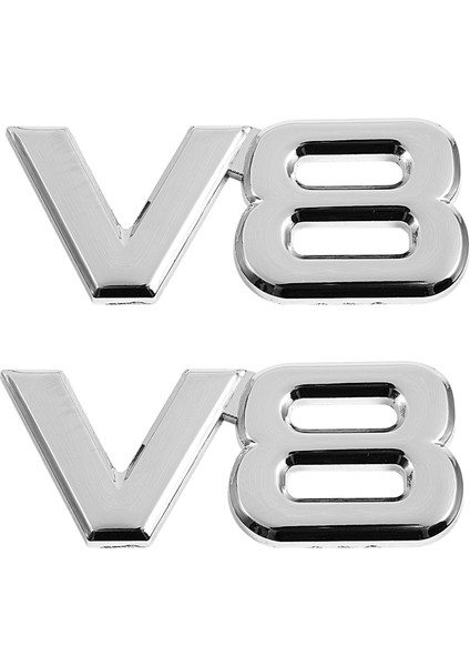 2x 3D Gümüş Otomatik Motor V8 Otomobil Arka Amblem Çıkartma Rozeti Çıkartması 7.5x3.5cm (Yurt Dışından)