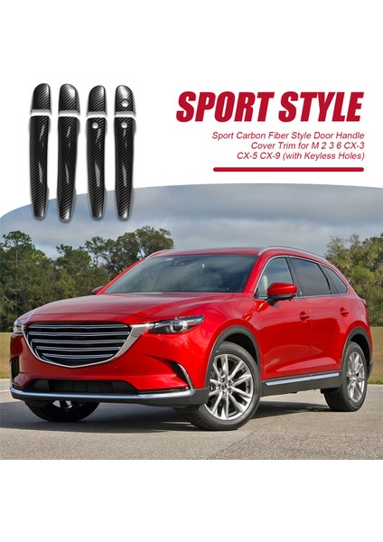 Mazda 2 3 6 Cx-3 Cx-5 Cx-9 (Anahtarsız Deliklerle) Spor Karbon Fiber Tarzı Kapı Kolu Kapak Kaplaması (Yurt Dışından) indirimleri