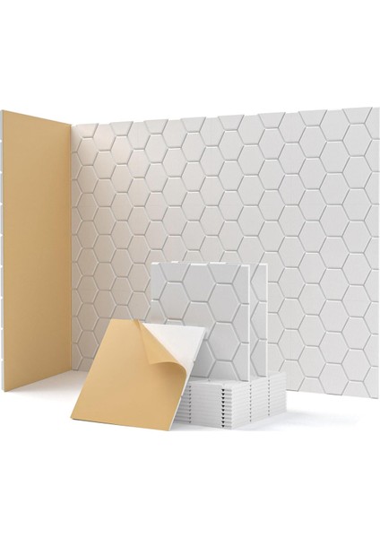 12 Paket Ses Geçirmez Duvar Panelleri Duvar, Stüdyo, Ev ve Ofis Beyaz Için Kendi Kendine Yapışkan Akustik Duvar Panelleri (Yurt Dışından)