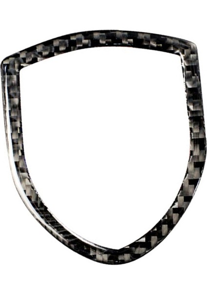 Araba Dış Ön Logo Amblem Trim Kapak Çerçevesi Siyah Karbon Fiber Için Uygun -Porsche Cayenne Macan 2014-2019 (Yurt Dışından)