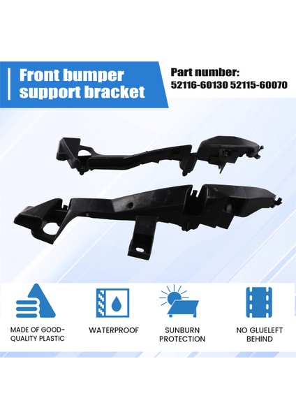 Araba Gövdesi Ön Tampon Braketi 52116-60130 52116-60070 Toyota Land Cruiser Prado LC120 FJ120 2003-2009 (Yurt Dışından) fırsatları