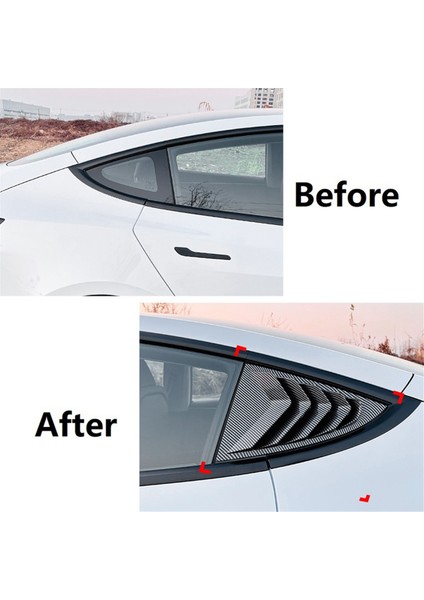 Tesla Model 3 Highland 2024 Kantı Yan Hava Trim Üçgen Aksesuarları, Karbon (Yurt Dışından) modelleri