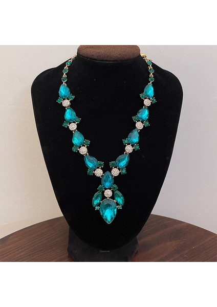 Moda Alaşım A Tılı Elmaslı Gösterişli Renkli Takım Kadın Kazak Retro Klavikula Kolye (Yurt Dışından) modelleri