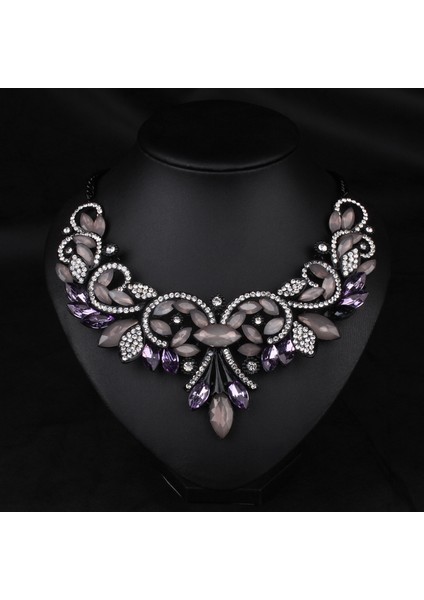 Takıları Avrupa-Amerika Tarzı A Tılı Retro Renkli Taş Kolye Küpe Seti (Yurt Dışından) fiyatları