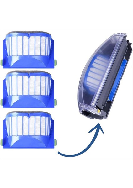 Irobot Roomba Serisi 600 605, 606, 610, 615, 616, 620 Robot Vakum Temizleyici Mian Yan Fırça Hepa Filtre Yedek Parçaları (Yurt Dışından) modelleri