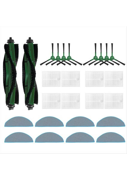 Irobot Roomba Combo Essential, Roomba Vac Essential Ana Roller Yan Fırça Hepa Filtre Mop Pad Kumaş Aksesuarları (Yurt Dışından)