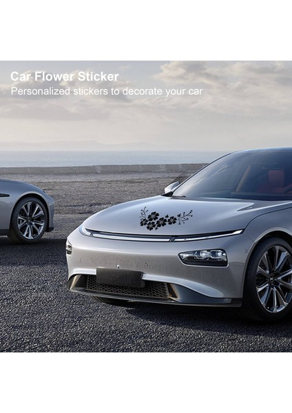 Siyah Çıkartma Araç Çiçek Sticker Su Geçirmez Çıkarılabilir Dekor Araç Çizgileri Kapak (Yurt Dışından) fiyatları