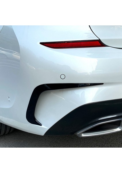 Araba Arka Tampon Tarafı Kanard Kapağı Kaplama Damıtıcı Kanat Spoyleri Için -Bmw G20 G28 2019 2020 2021 Parlak Siyah (Yurt Dışından) indirimleri