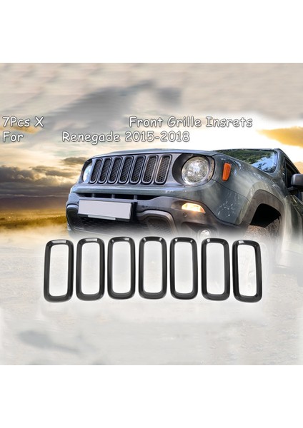 7 Adet Örgü Ön Izgarasız Parlak Siyah, Jeep Renegade 2015-2018 Için Yapışkan Izgara Kapak Çerçeve Katları Seti (Yurt Dışından) modelleri
