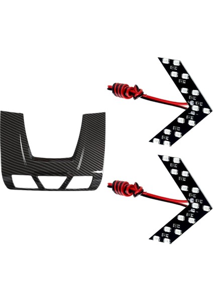 1 Adet Karbon Fiber Ön Okuma Işık Paneli Kapak ve 2pcs Araba Dikiz Aynası Dönüş Sinyali LED Işıkları (Yurt Dışından)