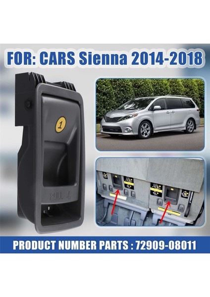 Araba Üçüncü Sıra Katlanır Koltuk Mandal Salınma Tutamak Arka Koltuk Anahtarı 72909-08011 Toyota Sienna 2014-2018 Gri (Yurt Dışından) fırsatları