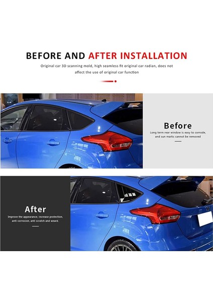 Ford Focus Için Arka Yan Pencere Kangenleri St Rs Mk3 Hatchback 2012-2018 Aksesuar Hava Havalandırma Kepçe Kapağı, Parlak Siyah (Yurt Dışından) modelleri