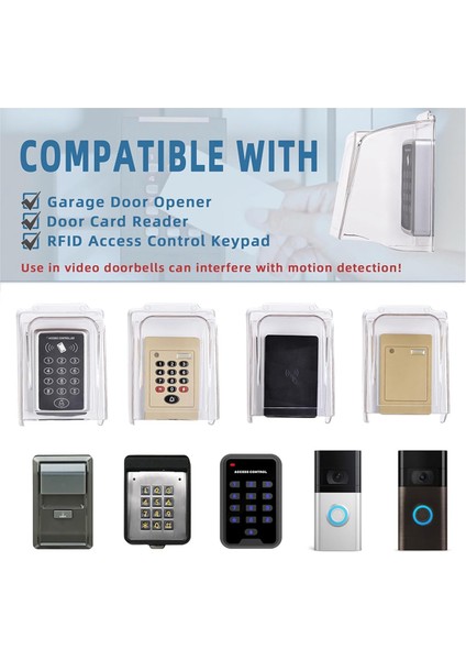 Kapı Zili Yağmur Kapağı, Şeffaf Plastik Kapı Zili Su Kalkanı Su Geçirmez Koruyucu Kapı Zili Erişim Kontrol Eki (Yurt Dışından) fiyatları