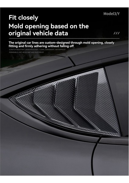 Tesla Model Y Arka Deklanşör Pencere Kapağı Arka Üçgen Kangen Dekorasyon Kapağı Aksesuarları Parlak Siyah (Yurt Dışından) modelleri