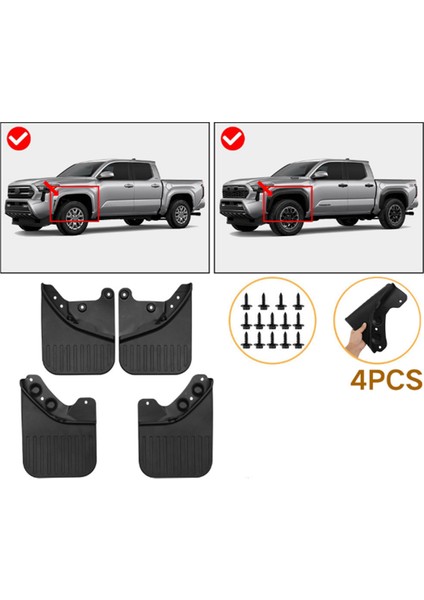 Toyota Tacoma Için Araba Çamur Fleps 2024 Çamurluk Çamur Koruma Flep Splash Flaps Aksesuarlar (Yurt Dışından) modelleri