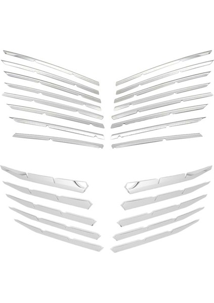 26PCS Ön Alt Izgara Izgara Kapağı + Sis Lambası Pervazlar Peugeot Için Izgara Trim 3008 Gt 2017-2020 5008 Gt 2017-2020 (Yurt Dışından)