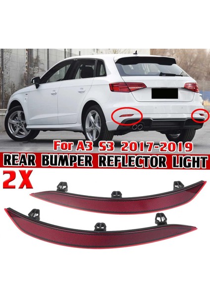 1 Çift Araç Arka Tampon Reflektör Fog Lambası Arka Tampon Sis For-Audi A3 S3 2017-2019 8V5945106D 8V5945105D (Yurt Dışından) fiyatları