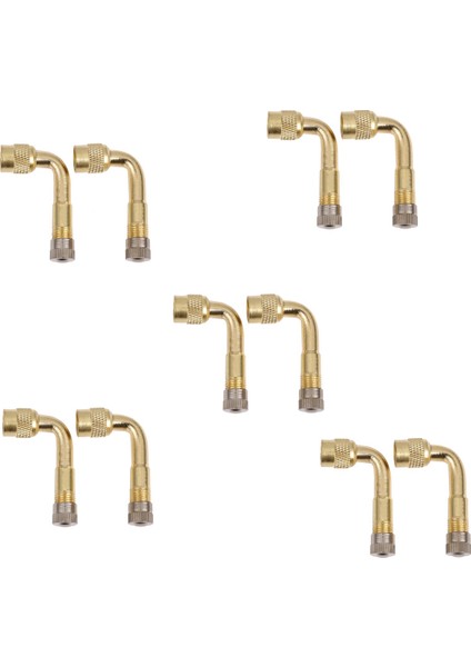 10 Adet Vana Uzatma Valfi Lastik Pirinç 90 Derece Kamyon Arabası Motosikleti Için Evrensel (Yurt Dışından)