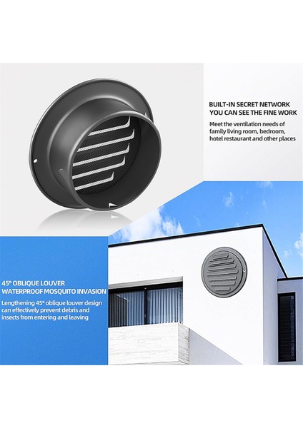 4inch 304 Paslanmaz Çelik Hava Delikleri, Panjurlu Izgara Kapağı Havalandırma Kaputu Düz Kanallı Havalandırma Hava Havalandırma Duvar Hava Çıkışı (Yurt Dışından) fiyatları