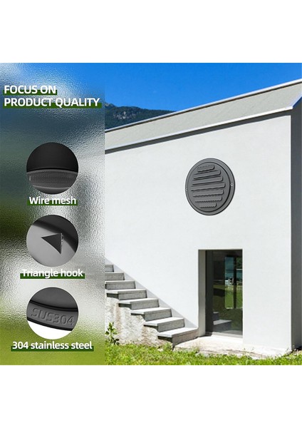 4inch 304 Paslanmaz Çelik Hava Delikleri, Panjurlu Izgara Kapağı Havalandırma Kaputu Düz Kanallı Havalandırma Hava Havalandırma Duvar Hava Çıkışı (Yurt Dışından) fırsatları