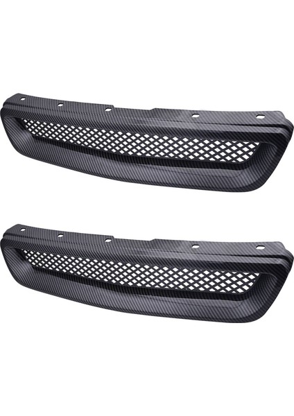 2x Araç Karbon Fiber Mesh Abs Front Hood Grille Izgara 96-98 Honda Civic Ej/ek Jdm Tip R (Yurt Dışından)