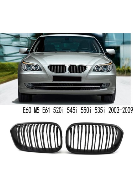 Mat Siyah Ön Tampon Böbrek Izgara Izgara Kafası Bmw E60 M5 E61 520I 545I 550I 535I 2003-2009 (Yurt Dışından) indirimleri