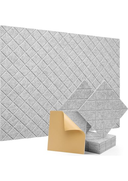 Kendi Kendine Yapışkanlı 12 Pack Akustik Paneller, 12X12X0.4IN Ses Geçirmez Köpük Paneller, Duvarlar Için Ses Emici Karo Gri (Yurt Dışından)