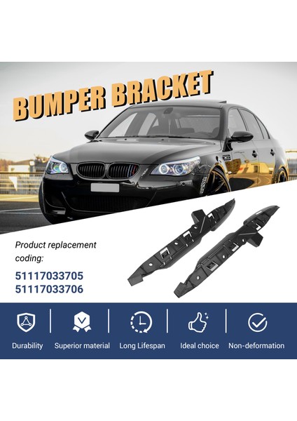 Çift Sol Sol Sağ Tampon Kılavuzu Destek Braketi 51117033705 51117033706 For-Bmw E60 E61 525I 528I 530I 545I (Yurt Dışından) indirimleri