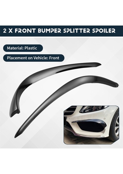 Araba Ön Tampon Spoiler Splitter Kapak Mercedes-Benz C-Serisi W205 2015-2019 C200 C43 Amg Siyah (Yurt Dışından) fırsatları